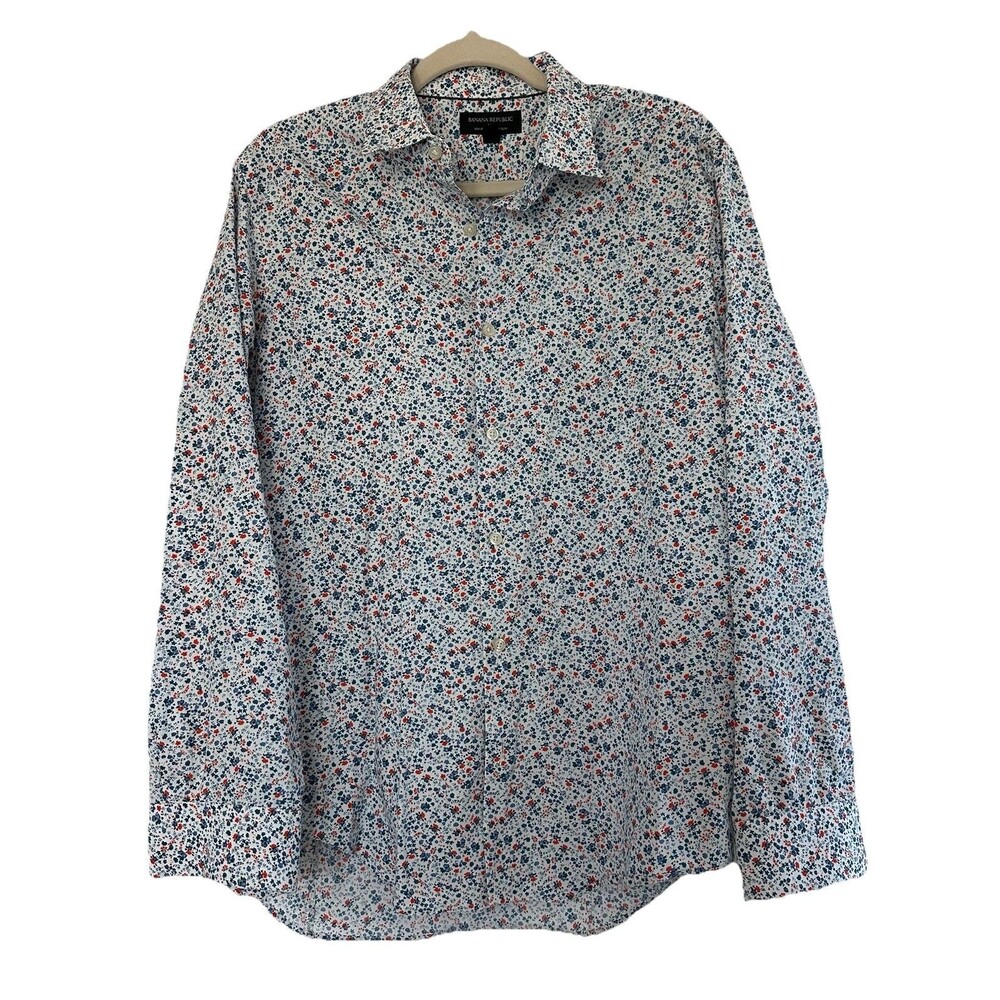 Banana Republic Floral Non-Iron Slim Fit Button-Up Shirt Men’s Medium